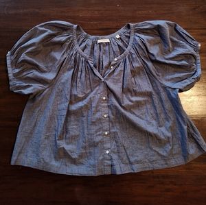 Doen Small Blue Button-up Blouse